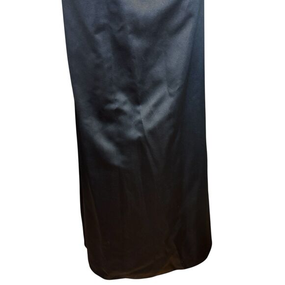 Nicole Miller Platinum Black Halter Evening Gown Size 16 Rhinestone Waist - Picture 12 of 16